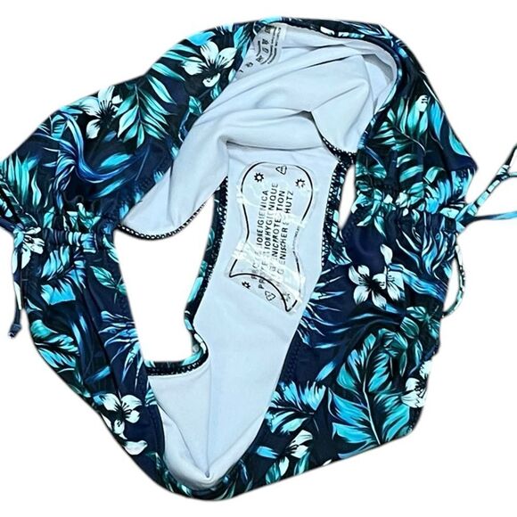 Tropical Floral Blue And Green Bikini Bottom, Size L, NWOT - Picture 3 of 5
